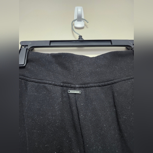 Victoria's Secret Fleece Lace Up High Waist Wide Leg Black Sweatpants Large Long - Picture 7 of 7
